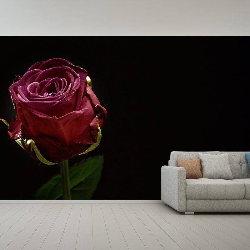 Flowers Stain Resistant Mural Washable Wallpaper Sitting Room Wall Mural