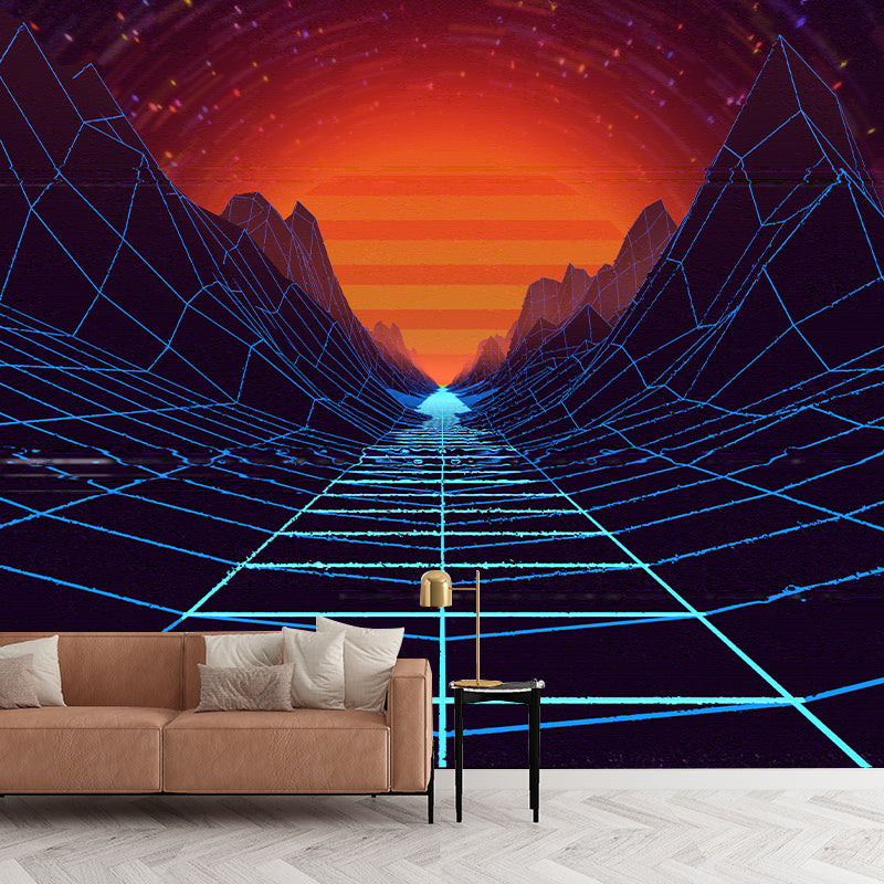Illustration Environment Friendly Mural Wallpaper Cyberpunk Style Bedroom Wall Mural