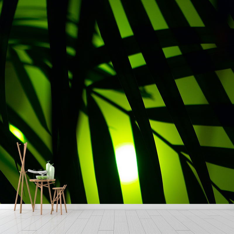 Environmental Wall Mural Wallpaper Leaves Photography Living Room Wall Mural