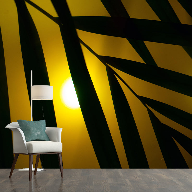 Environmental Wall Mural Wallpaper Leaves Photography Living Room Wall Mural