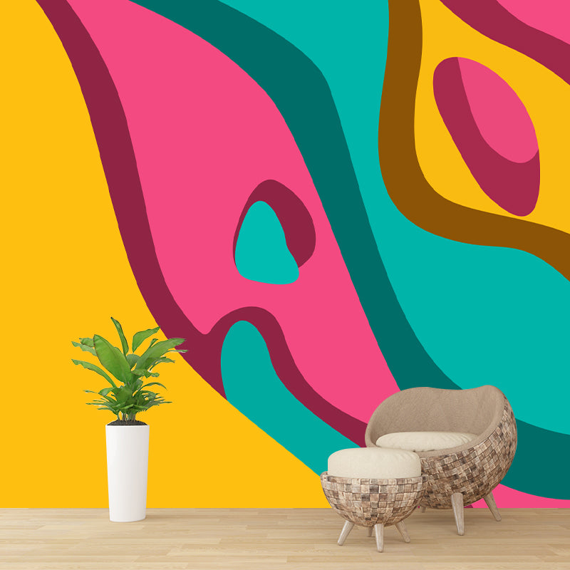 Illustration Stain Resistant Wallpaper Abstract Pattern Living Room Wall Mural