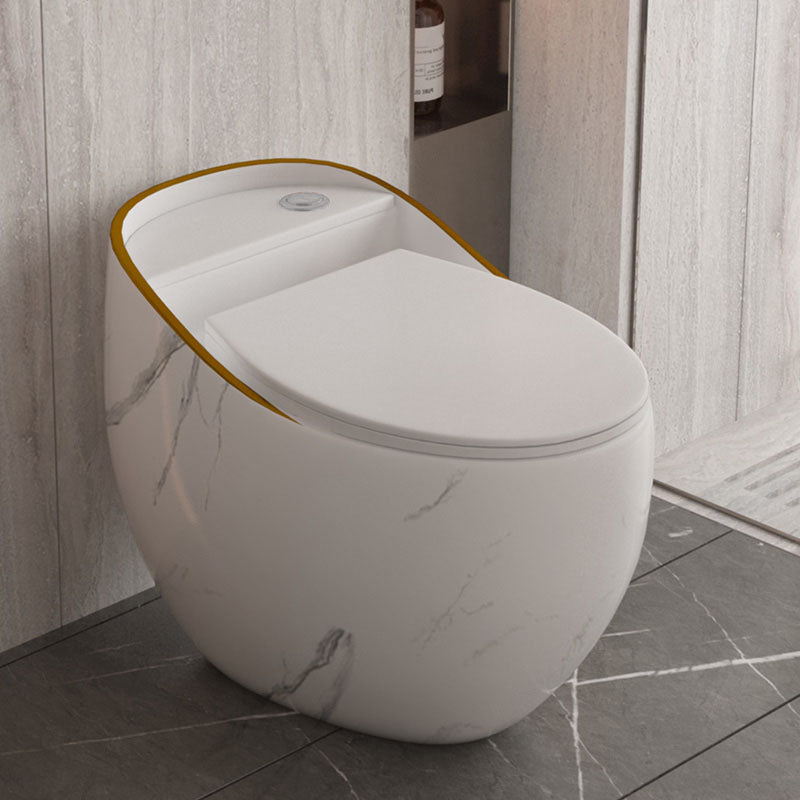 Concealed Tank Toilet Modern Siphon Jet One-Piece Toilet with Slow Close Seat