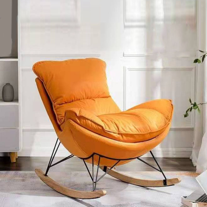 Blue Modern Rocking Chair Upholstered Rocker Chair for Home Decor