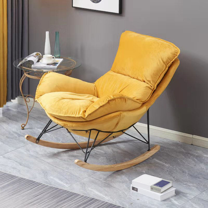 Blue Modern Rocking Chair Upholstered Rocker Chair for Home Decor