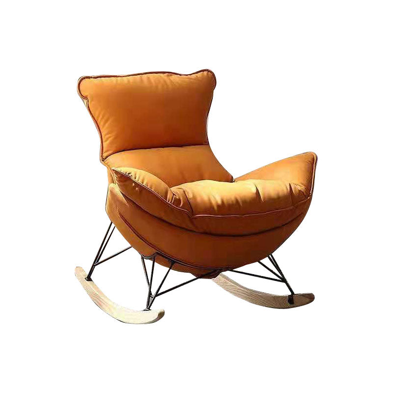 Blue Modern Rocking Chair Upholstered Rocker Chair for Home Decor