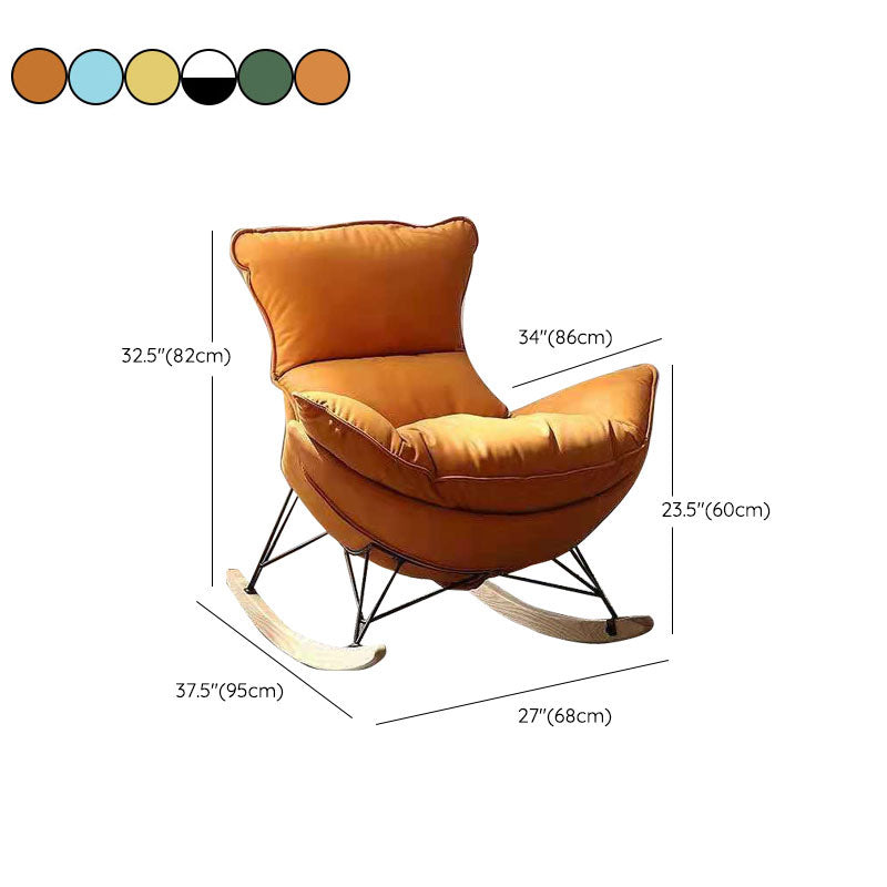 Blue Modern Rocking Chair Upholstered Rocker Chair for Home Decor