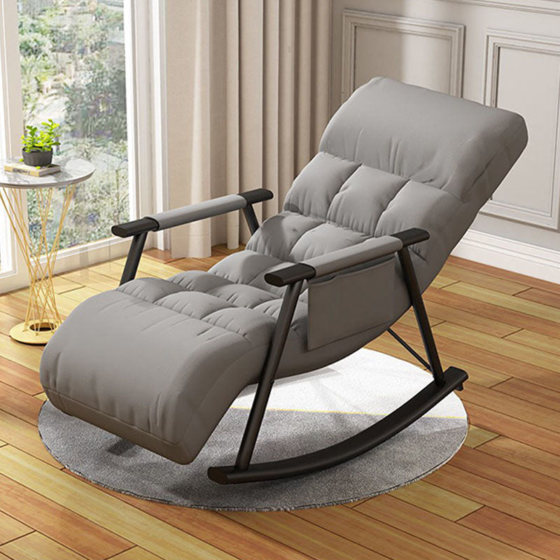 Contemporary Rocker Chair Metal Frame Spindle Rocker Chair with Cushions