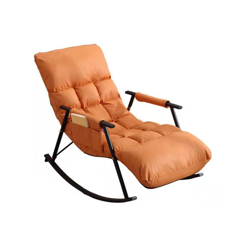 Contemporary Rocker Chair Metal Frame Spindle Rocker Chair with Cushions