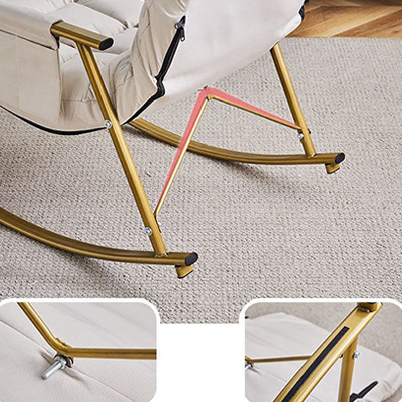 Contemporary Rocker Chair Metal Frame Spindle Rocker Chair with Cushions