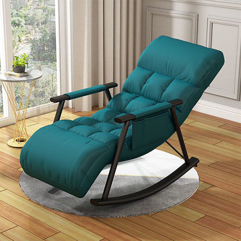 Contemporary Rocker Chair Metal Frame Spindle Rocker Chair with Cushions