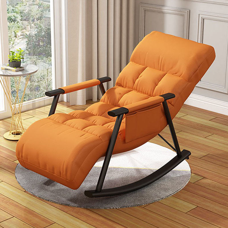 Contemporary Rocker Chair Metal Frame Spindle Rocker Chair with Cushions
