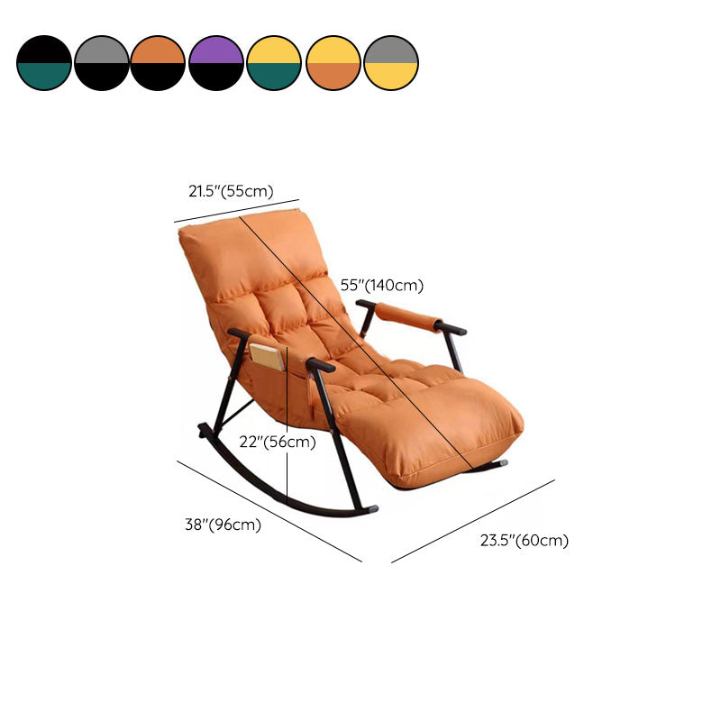 Contemporary Rocker Chair Metal Frame Spindle Rocker Chair with Cushions