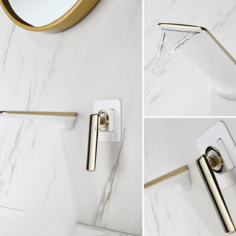 Wall Mounted Bathroom Faucets Glam Style Lever Handles Faucets