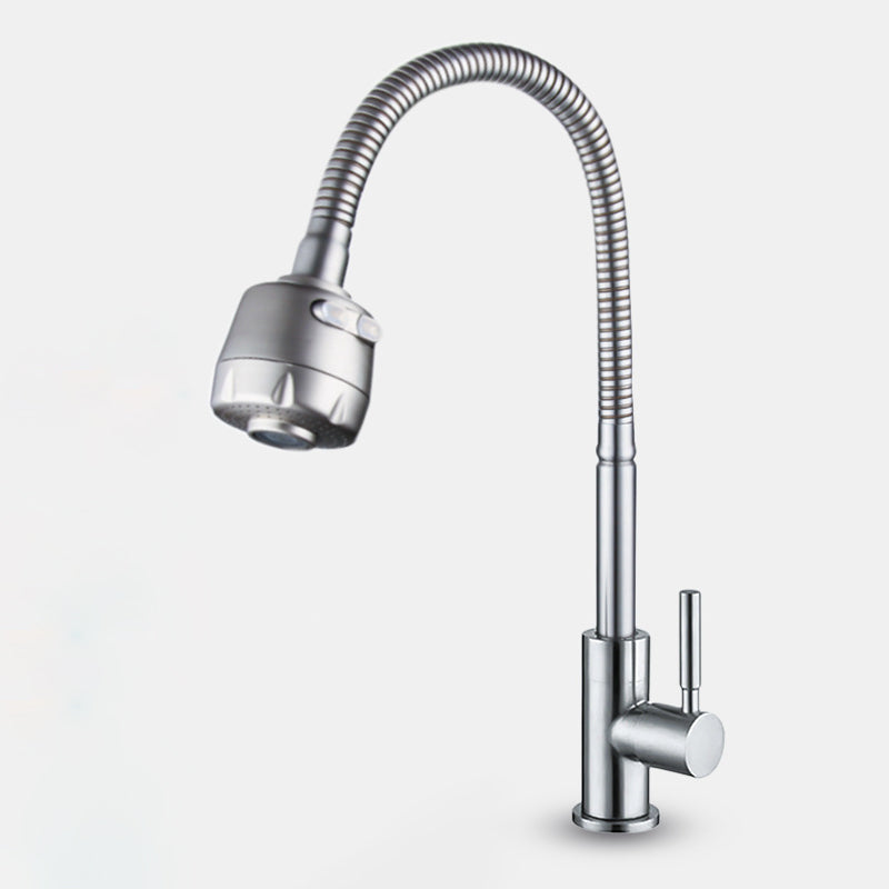 Modern 1-Handle 1-Hole Faucets Black and Silver Standard Kitchen Faucet