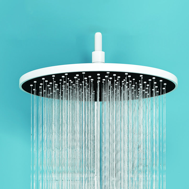 Wall Mounted Shower Arm Shower Faucet Metal Shower System with Slide Bar in White