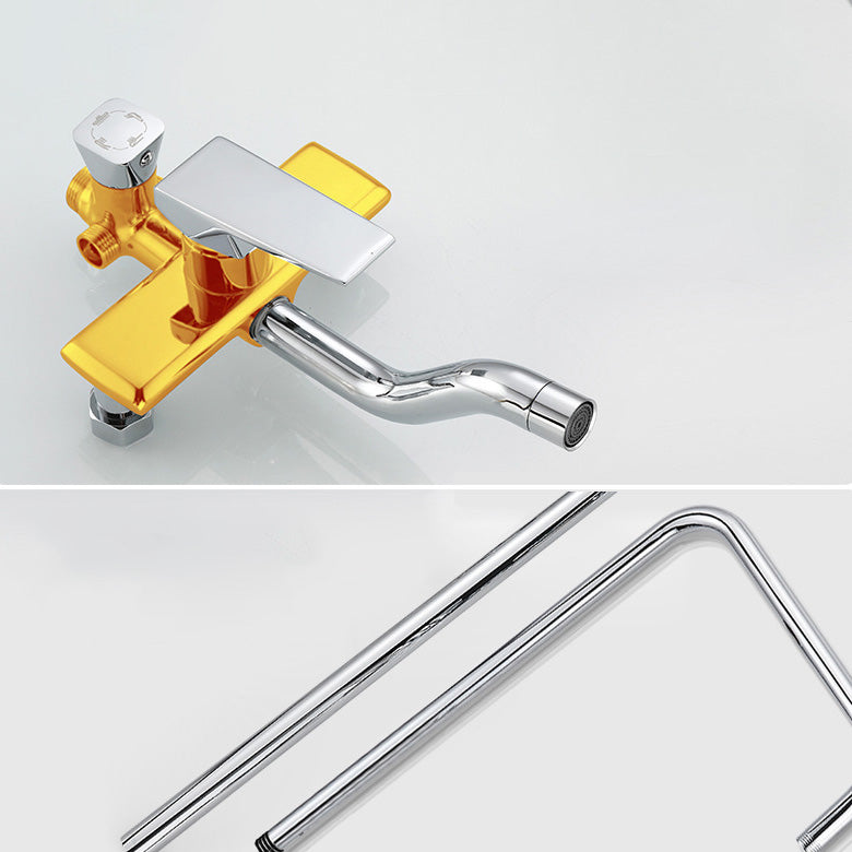 Modern Pressure Balanced Diverter Valve Shower Metal Shower Head Shower Faucet On Wall