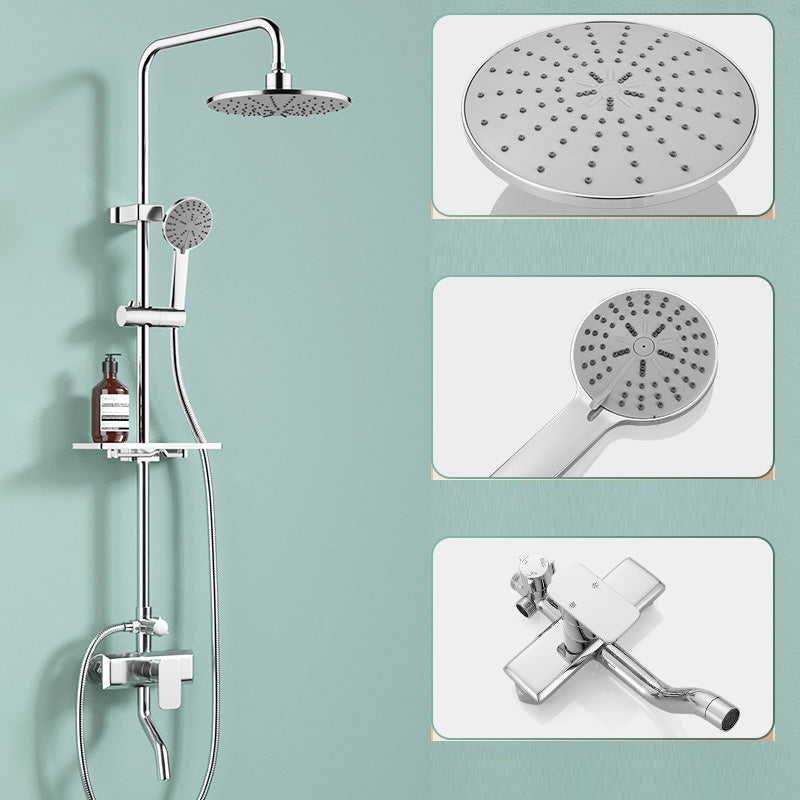 Modern Pressure Balanced Diverter Valve Shower Metal Shower Head Shower Faucet On Wall