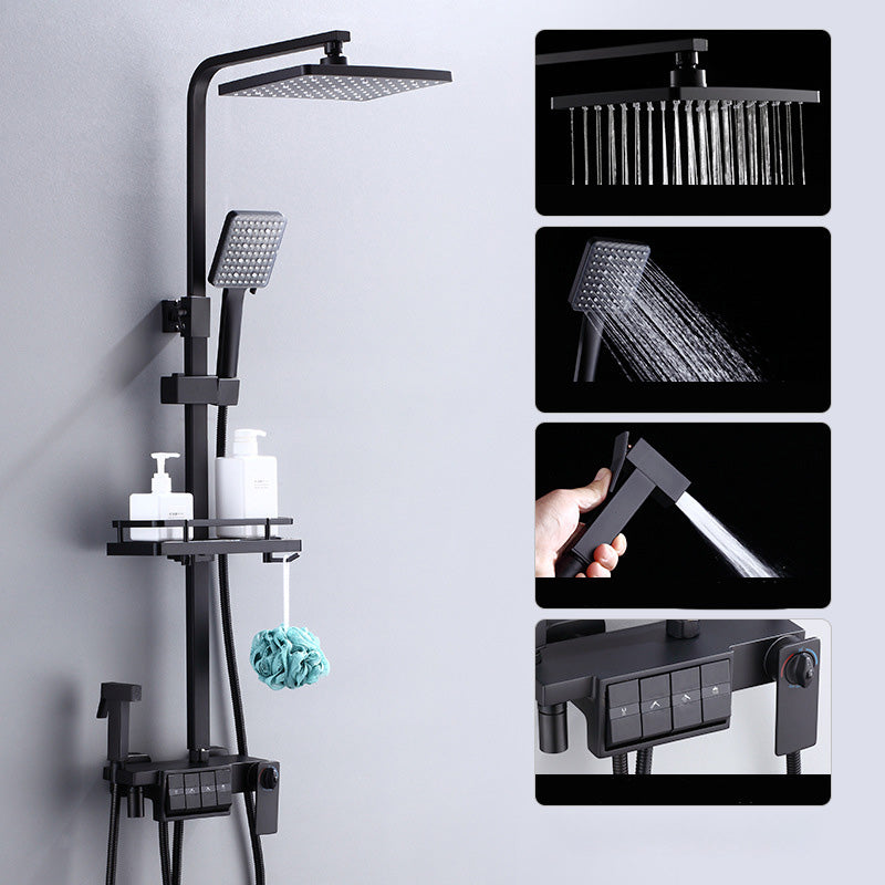 Modern Adjustable Spray Pattern Water Flow Shower Faucet Shower Hose Shower System on Wall