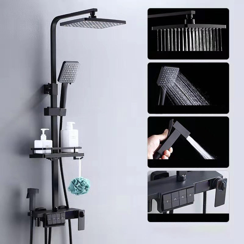Modern Adjustable Spray Pattern Water Flow Shower Faucet Shower Hose Shower System on Wall
