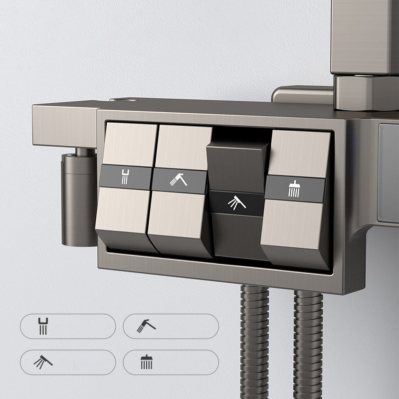 Modern Adjustable Spray Pattern Water Flow Shower Faucet Shower Hose Shower System on Wall