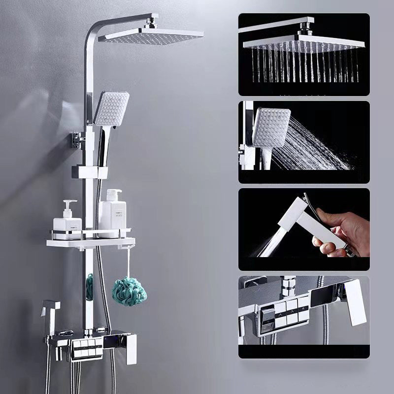 Modern Adjustable Spray Pattern Water Flow Shower Faucet Shower Hose Shower System on Wall