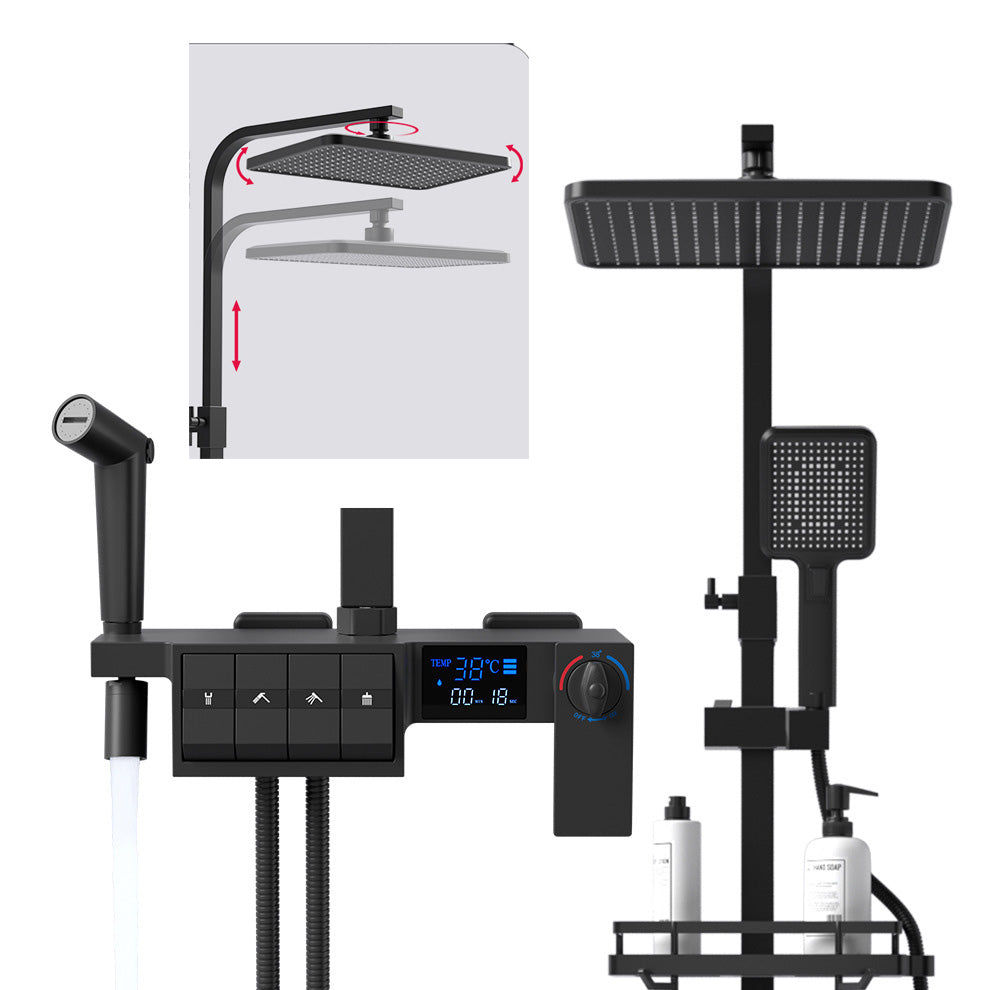 Modern Adjustable Spray Pattern Water Flow Shower Faucet Shower Hose Shower System on Wall