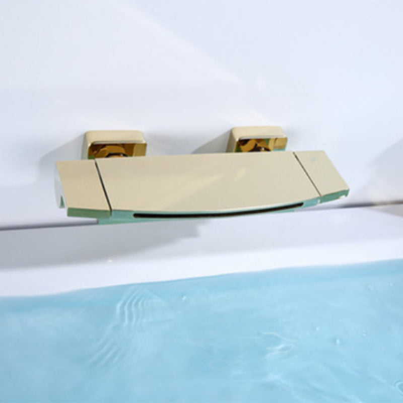 Wall Mounted Metal Tub Filler Low Arc Waterfall Bathroom Faucet