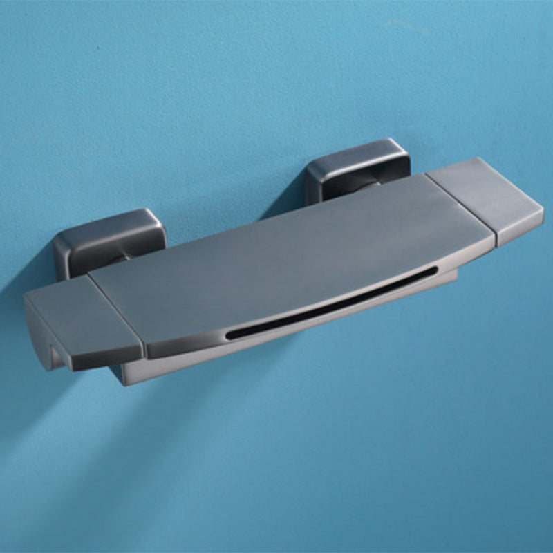 Wall Mounted Metal Tub Filler Low Arc Waterfall Bathroom Faucet