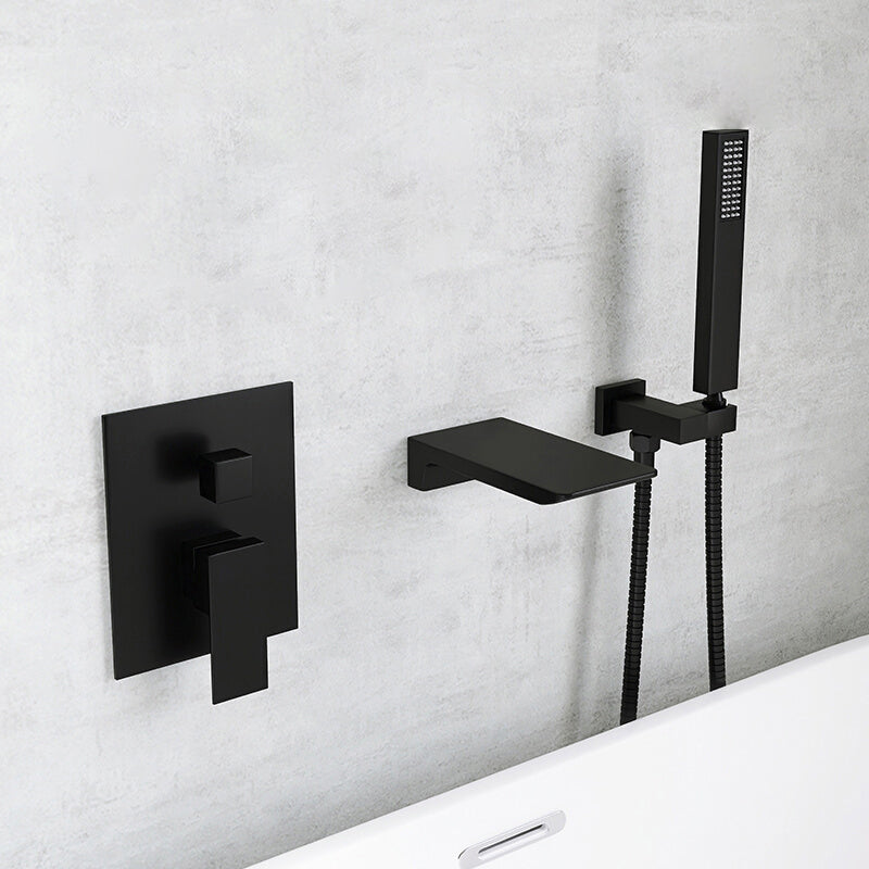 Modern Wall Mounted Metal Tub Filler Single Handle Bathroom Faucet