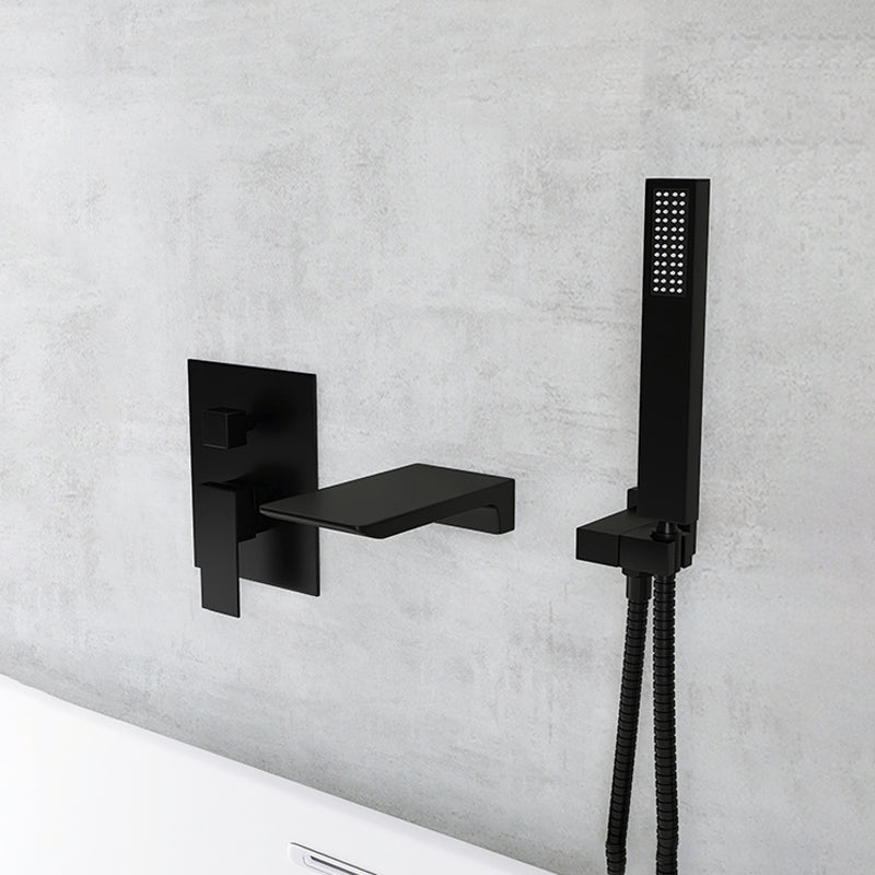 Modern Wall Mounted Metal Tub Filler Single Handle Bathroom Faucet