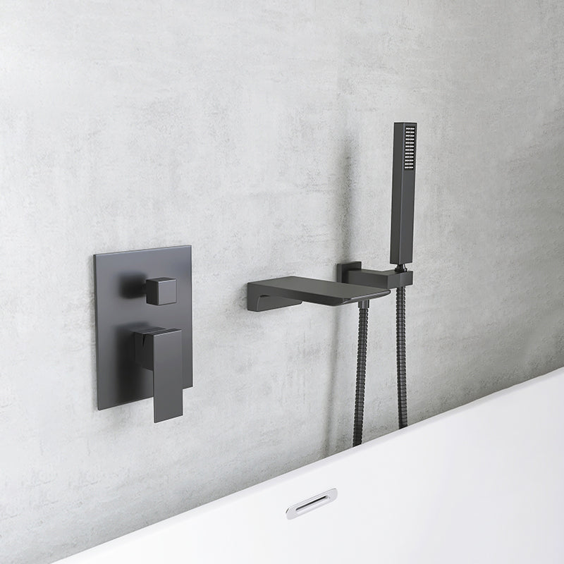 Modern Wall Mounted Metal Tub Filler Single Handle Bathroom Faucet