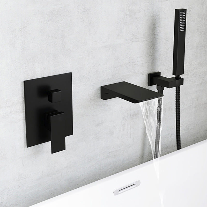 Modern Wall Mounted Metal Tub Filler Single Handle Bathroom Faucet