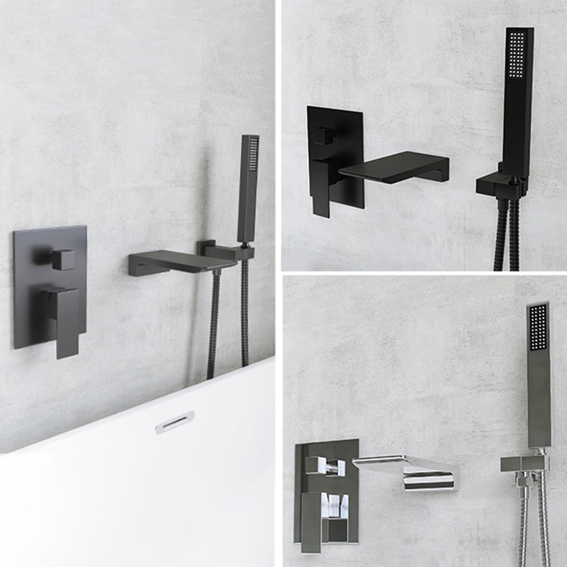 Modern Wall Mounted Metal Tub Filler Single Handle Bathroom Faucet