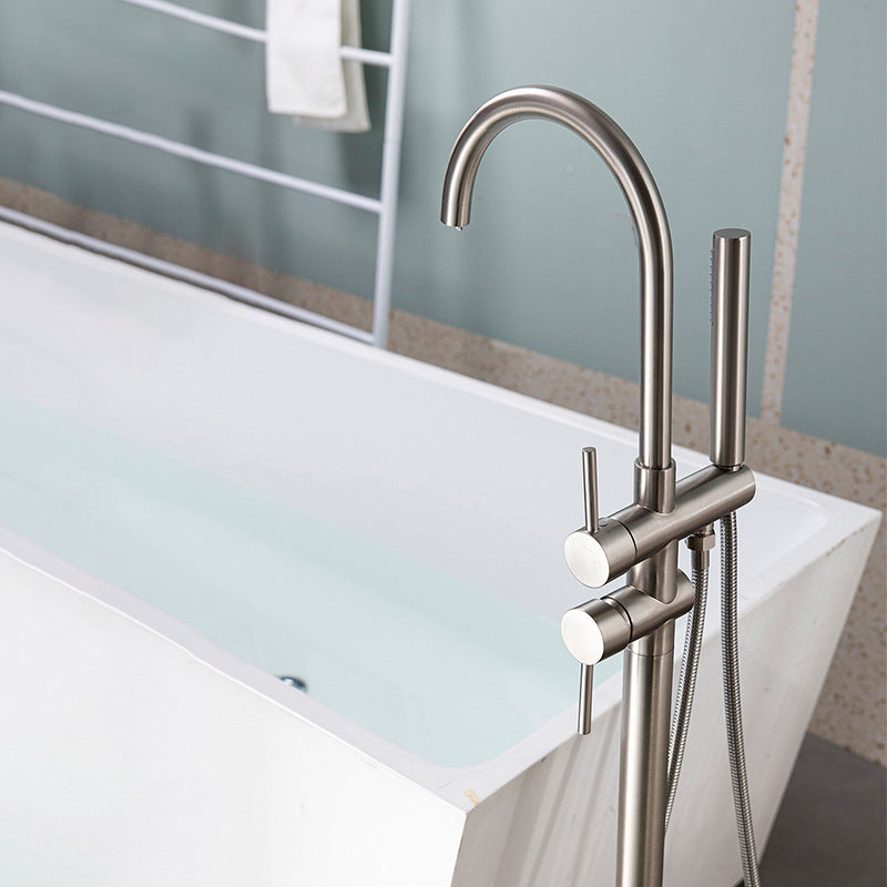 Modern Floor Mounted Metal Freestanding Tub Filler Freestanding High Arc Tub Filler Trim