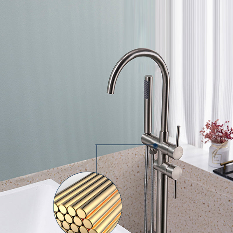 Modern Floor Mounted Metal Freestanding Tub Filler Freestanding High Arc Tub Filler Trim