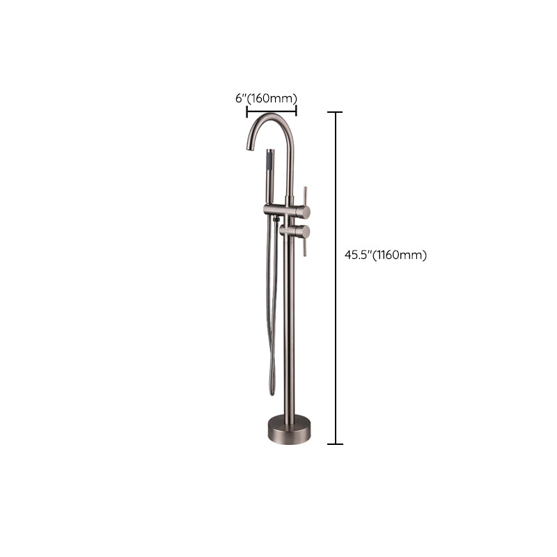Modern Floor Mounted Metal Freestanding Tub Filler Freestanding High Arc Tub Filler Trim