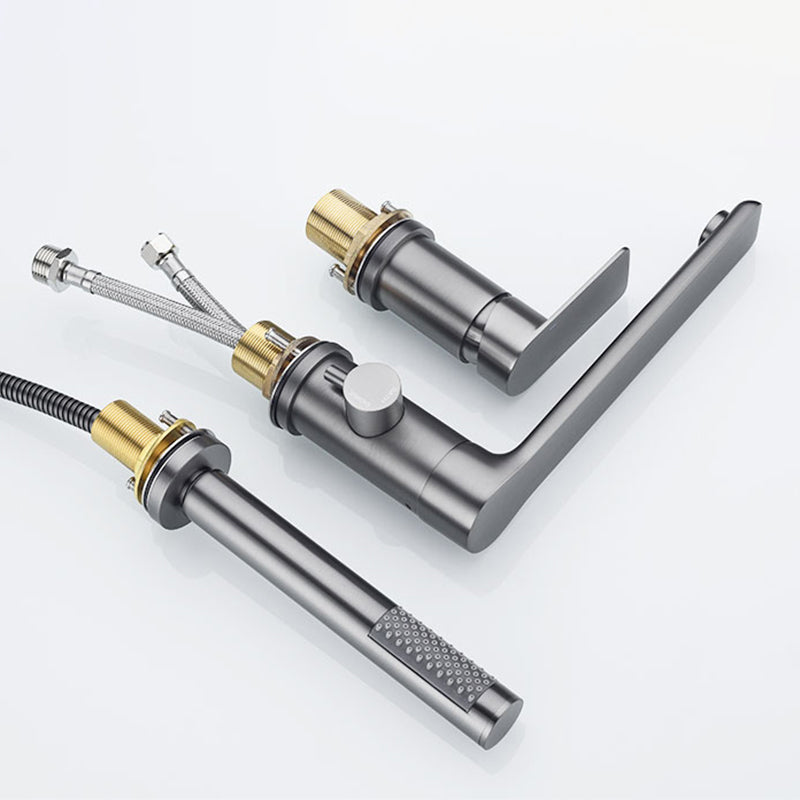 Contemporary Bathroom Faucet Deck Mounted Bathroom Faucet with Low Arc