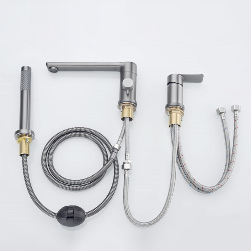 Contemporary Bathroom Faucet Deck Mounted Bathroom Faucet with Low Arc