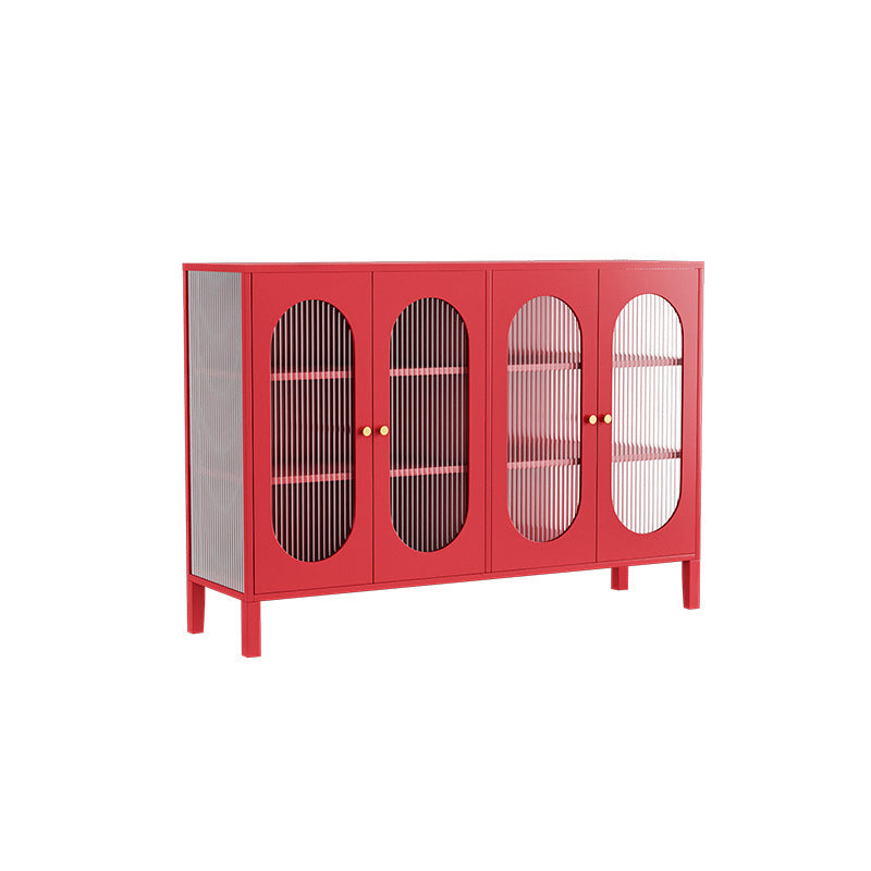 Modern Metal Curio Cabinet Glass Doors Display Cabinet for Living Room