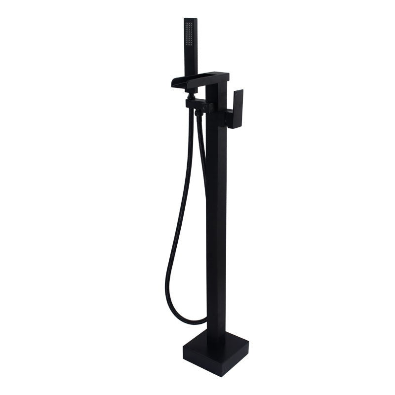 Modern Deck Mounted Copper Tub Faucet Low Arc Waterfall Tub Faucet