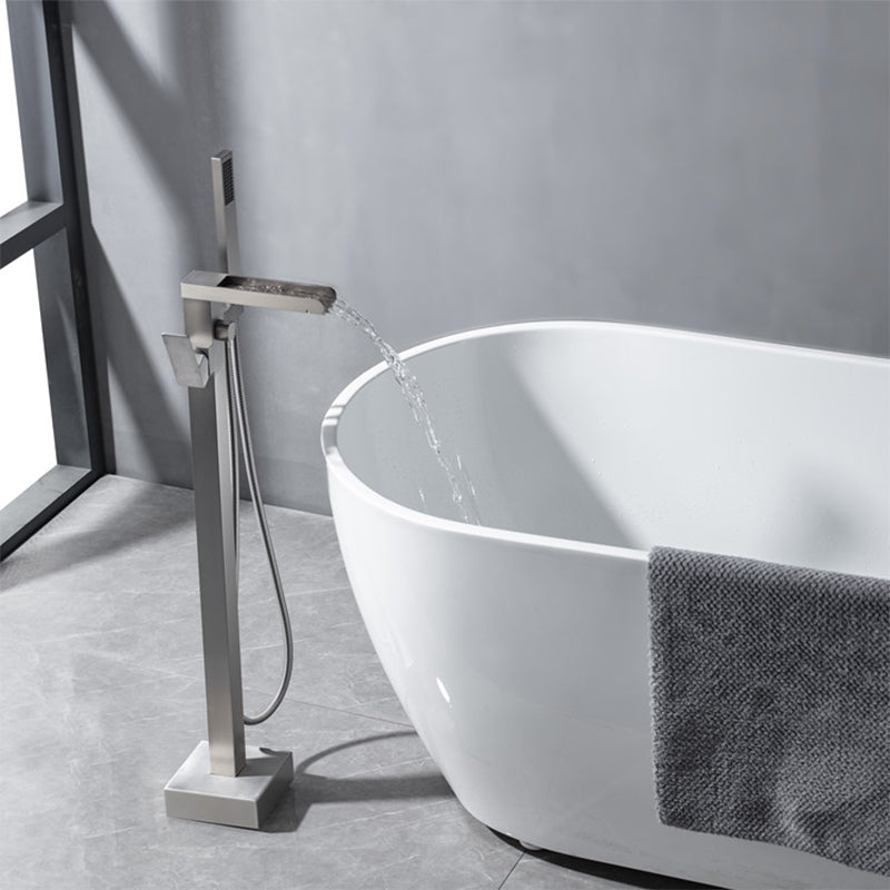Modern Deck Mounted Copper Tub Faucet Low Arc Waterfall Tub Faucet