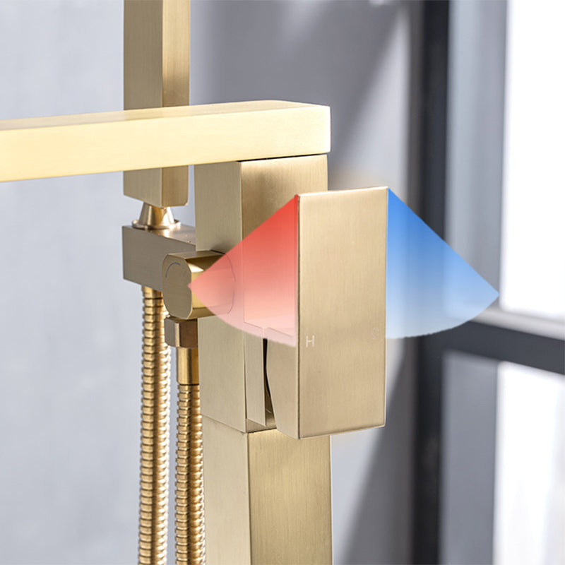 Floor Mounted Metal Freestanding Tub Filler Low Arc Freestanding Tub Filler Trim