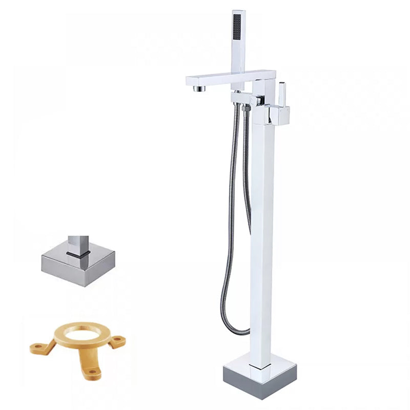 Floor Mounted Metal Freestanding Tub Filler Low Arc Freestanding Tub Filler Trim