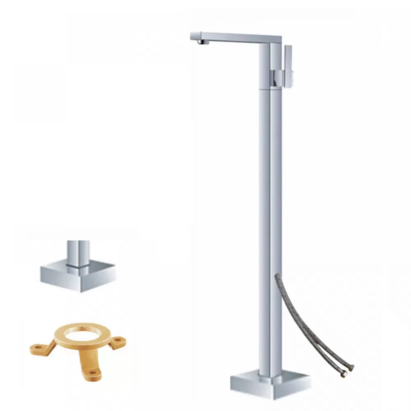 Floor Mounted Metal Freestanding Tub Filler Low Arc Freestanding Tub Filler Trim