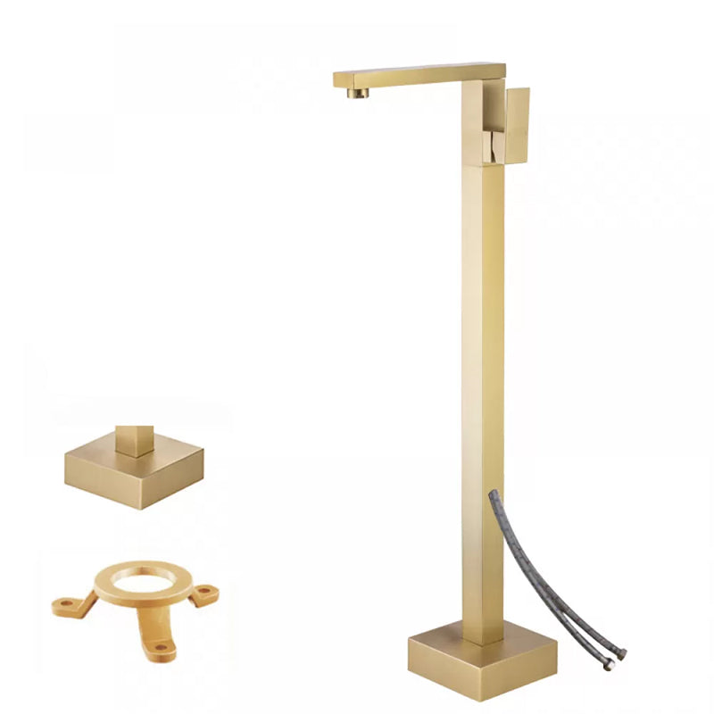 Floor Mounted Metal Freestanding Tub Filler Low Arc Freestanding Tub Filler Trim