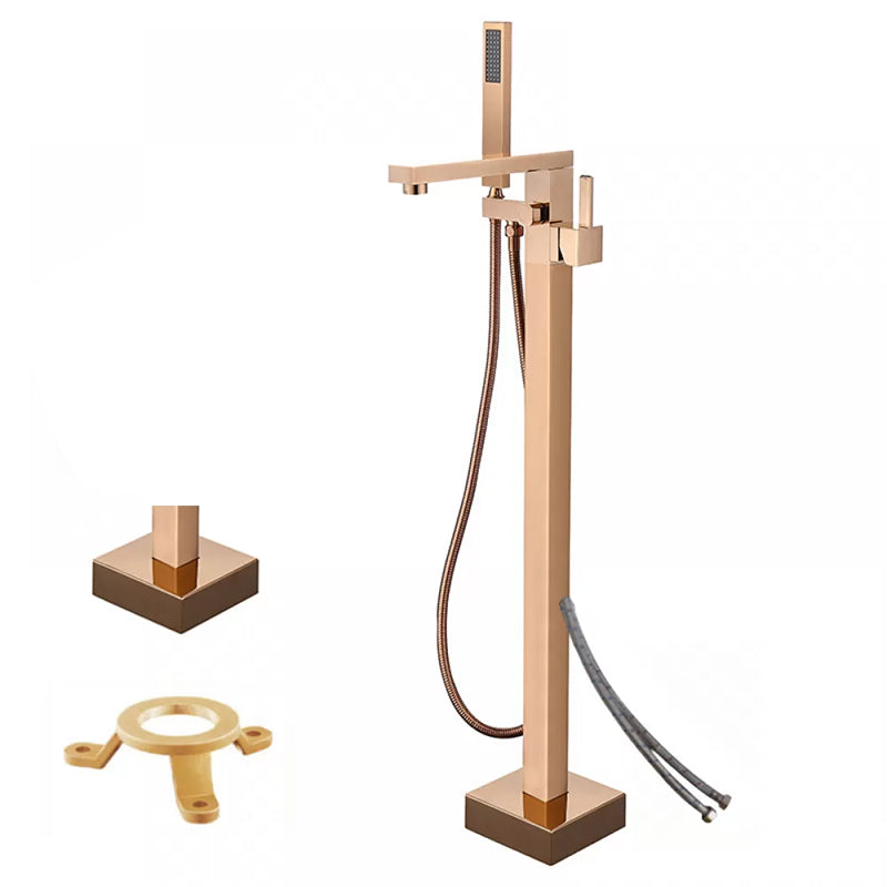 Floor Mounted Metal Freestanding Tub Filler Low Arc Freestanding Tub Filler Trim