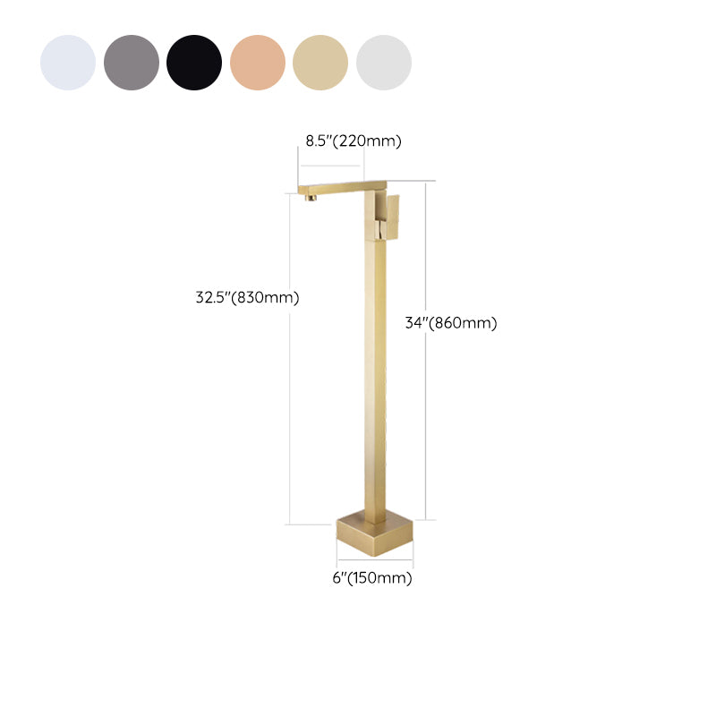 Floor Mounted Metal Freestanding Tub Filler Low Arc Freestanding Tub Filler Trim