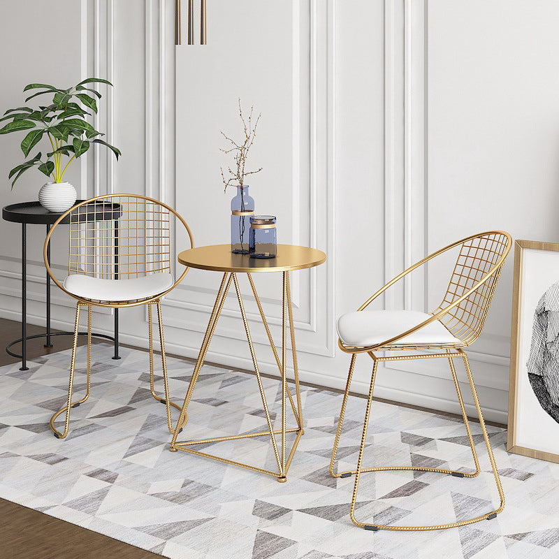 Metal Kitchen Dining Arm Chairs Glam Upholstered Dining Chairs