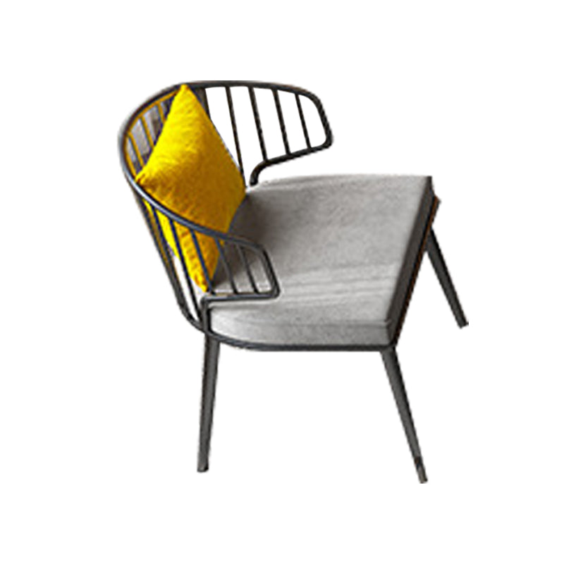 Grey Upholstered Dining Chairs Metal Windsor Back Arm Chairs