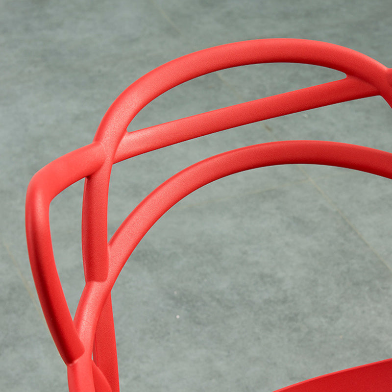 Nordic Arm Side Chairs Open Back Chairs with Plastic Legs for Home Use